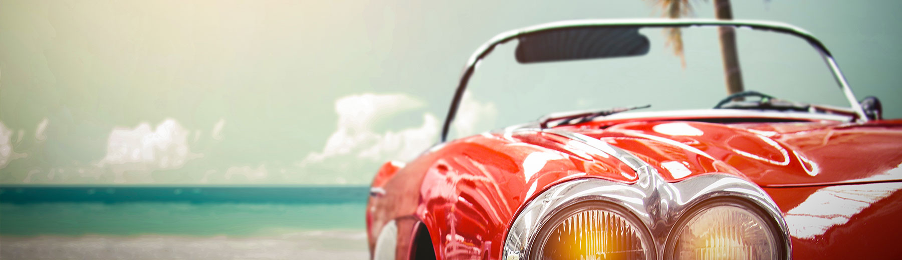 classic car near the beach